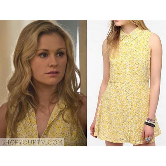 Lucca Couture Dresses & Skirts - True Blood's Sookie Stackhouse Yellow Floral A Line Collared Mini Dress Small
